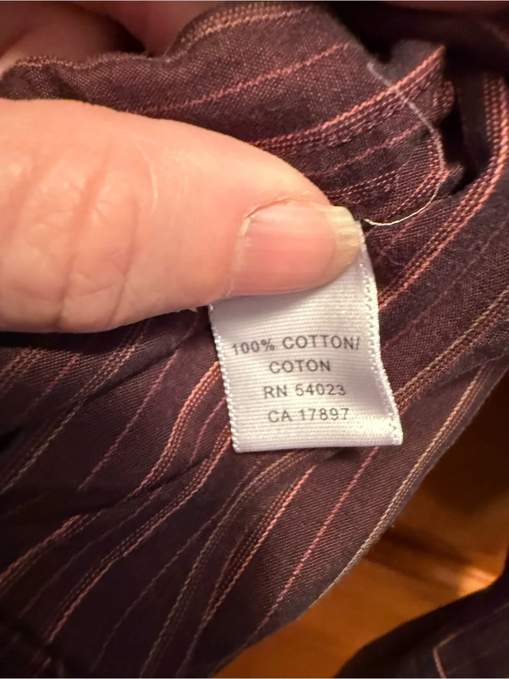 Banana Republic Men's Burgundy and Gray Striped Dress Shirt